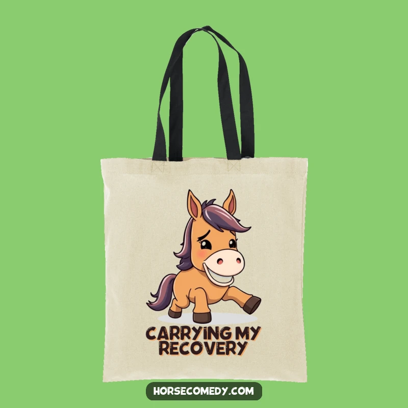 Funny Horse Goofy Grin Tote Bag: Carry Your Resilience with Charm