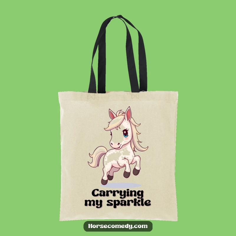 Funny Horse Shimmering Mane Tote Bag: Carry Your Excitement in Style