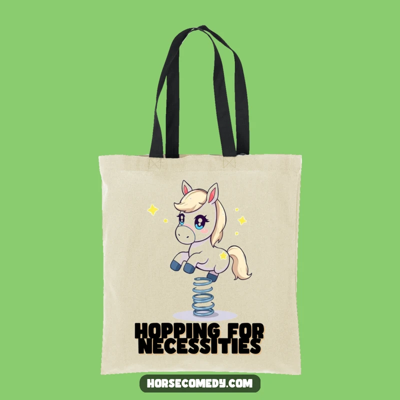 Funny Starry Horse Tote Bag: Bouncing on Spring Fun, Great Funny Gift