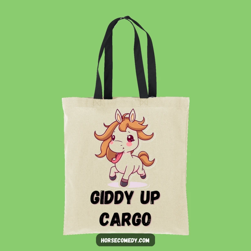 Funny Galloping Horse Tote Bag - Carry Your Freedom & Hilarious Gift