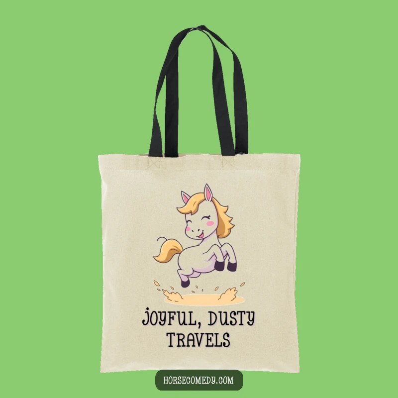 Funny Joyful Horse Tote Bag - Carry Your Enthusiasm with Humor!