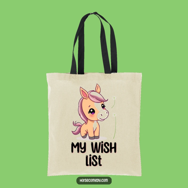 Funny Cute Horse Tote Bag: Chic Dandelion Nudge Carryall, Perfect Gift